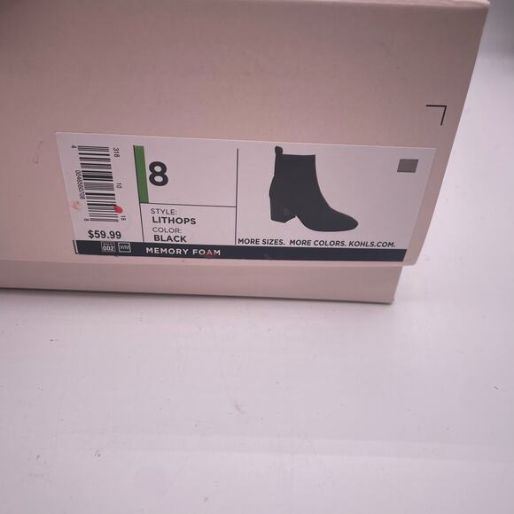 Lauren Conrad LC Lithops Knit Ankle Boots Black  Memory Foam Womens 8 - Picture 3 of 5